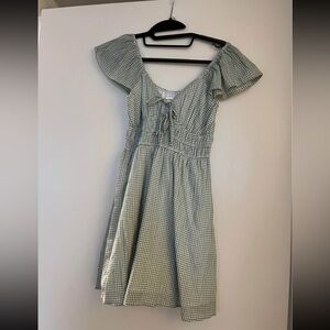 Green Gingham Mini Dress